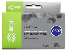 Струйный картридж Cactus CS-EPT0597 (T0597) серый для принтеров Epson Stylus Photo R2400 (14,8 мл)