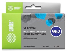 Струйный картридж Cactus CS-EPT962 (T0962) голубой для принтеров Epson Stylus Photo R2880 (13 мл)