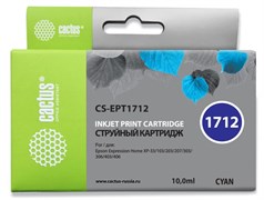 Струйный картридж Cactus CS-EPT1712 (17XL) голубой для принтеров Epson Expression Home XP-33, XP-103, XP-203, XP-207, XP-303, XP-306, XP-313, XP-323, XP-403, XP-406, XP-413, XP-423 (10 мл)