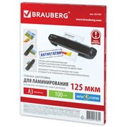 Пленки-заготовки для ламинирования Brauberg А3, антистатик, 125 мкм (100 шт.) Пленки-заготовки для ламинирования Brauberg А3, антистатик, 125 мкм (100 шт.)
