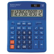 Калькулятор настольный Brauberg Extra-12-BU (206x155 мм), 12 разрядов, двойное питание, синий