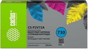 Струйный картридж Cactus CS-P2V72A (HP 730) серый для HP Designjet T1600, 1700, 2600 (300 мл)