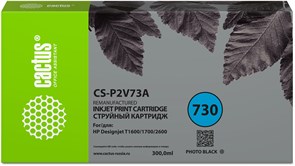 Струйный картридж Cactus CS-P2V73A (HP 730) фото черный для HP Designjet T1600, 1700, 2600 (300 мл)