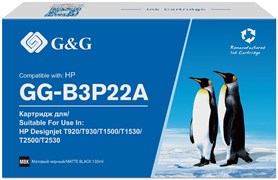 Струйный картридж G&amp;G GG-B3P22A (№727) черный матовый для HP DJ T920, T1500, T2530 (130 мл)