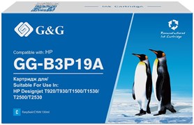 Струйный картридж G&amp;G GG-B3P19A ( №727) голубой для HP DJ T920, T1500 (130 мл)