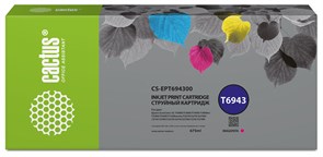 Струйный картридж Cactus CS-EPT694300 (T6943) пурпурный для Epson SureColor SC-T3000, T3070, T3200, T5000, 5200 (675 мл)