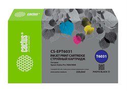 Струйный картридж Cactus CS-EPT6031 (T6031) фото черный для Epson Stylus PRO 7880, 9880 (220 мл)