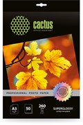 Фотобумага Cactus Prof CS-HGA326050 A3, 260г/м2, 50л, белая глянцевая для струйной печати