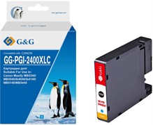 Струйный картридж G&G GG-PGI-2400XLC PGI-2400XL C голубой для Canon MAXIFY iB4040,  МВ5040,  МВ5340 (20.4 мл)