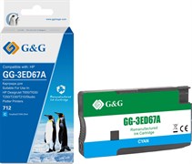 Струйный картридж G&G GG-3ED67A (HP 712) голубой для HP DesignJet T650, T630, T250, T230, T210, Studio Plotter Printers (29 мл)