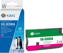 Струйный картридж G&G GG-3ED68A (HP 712) пурпурный для HP DesignJet T650, T630, T250, T230, T210, Studio Plotter Printers (29 мл)