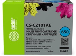 Струйный картридж Cactus CS-CZ101AE (№ 650) черный для HP 1015, 1515, 1516, 2515, 2545, 2546, 2645, 3515, 3545, 3546, 4515 (18 мл)