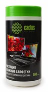 Салфетки влажные Cactus CS-T1001 для экранов и оптики (туба 100 шт)